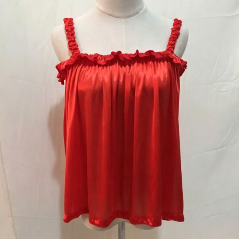 Summer Soft Silky Glossy Ruffl - đánh giá và giá Suspender Tank Top